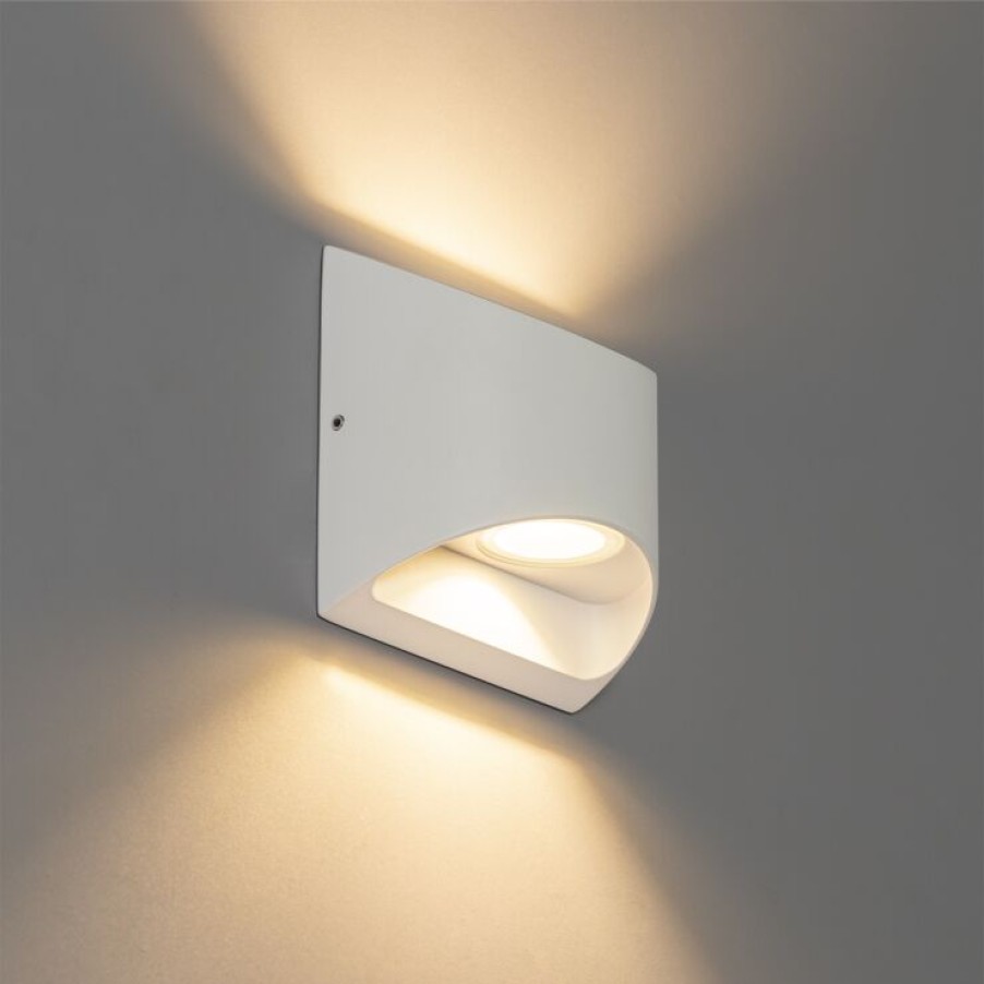 Smart Home QAZQA | Moderne Ausenwandleuchte Weis Inkl. Led 2-Flammig Ip54 - Mal