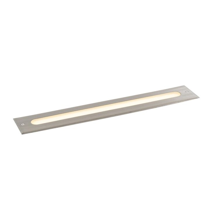 Led QAZQA | Moderner Bodenstrahler Stahl 50 Cm Inkl. Led Ip65 - Eline