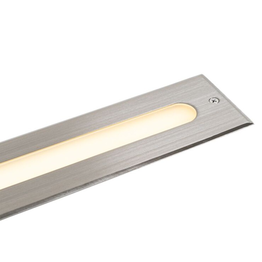 Led QAZQA | Moderner Bodenstrahler Stahl 50 Cm Inkl. Led Ip65 - Eline