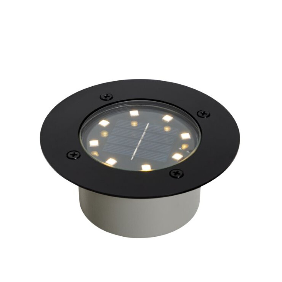 Led QAZQA | Moderner Bodenstrahler Schwarz Inkl. Led Ip65 Solar - Terry