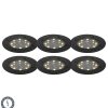 Led QAZQA | Set Mit 6 Schwarzen Bodenstrahlern Inkl. Led Ip65 Solar - Terry