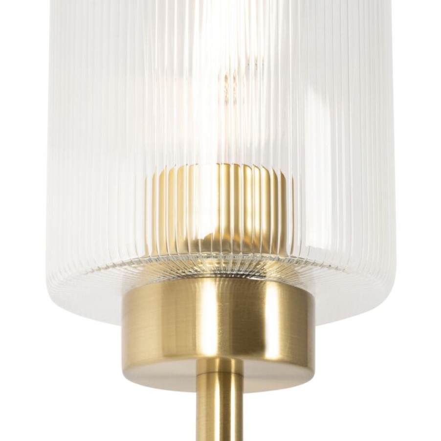 Innenbeleuchtung QAZQA | Art-Deco-Stehlampe Gold Mit Glas 2-Flammig - Laura