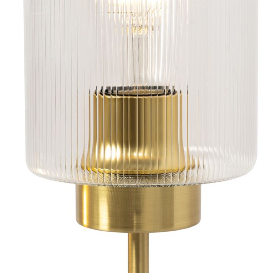 Innenbeleuchtung QAZQA | Art-Deco-Tischlampe Gold Mit Glas 2-Flammig - Laura