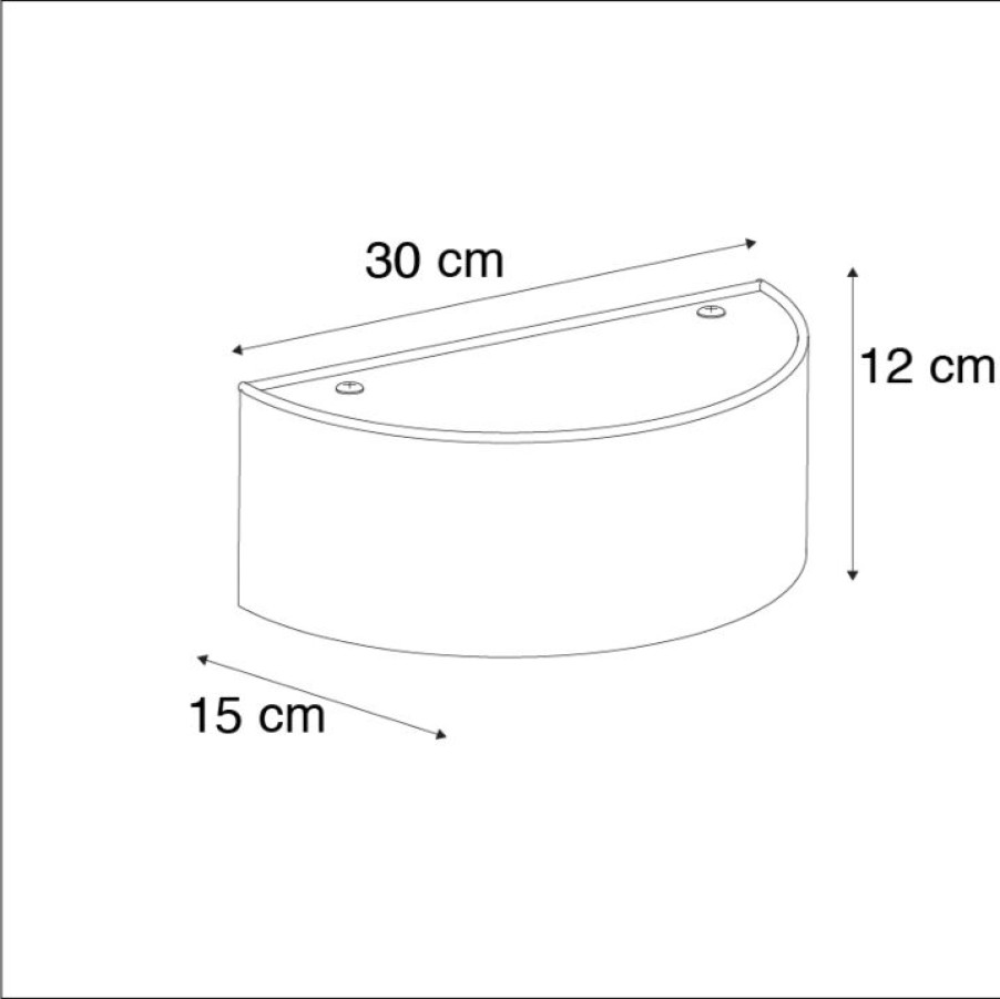 Innenbeleuchtung QAZQA | Wandleuchte Landhausstil Halbrund Schwarz - Drum