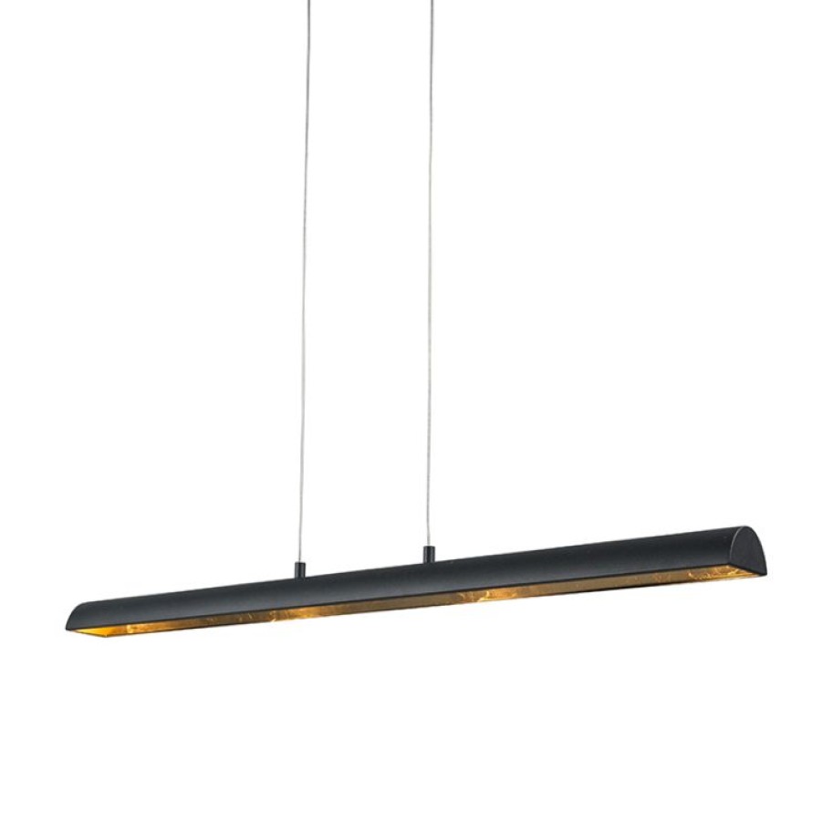 Led QAZQA | Hangelampe Schwarz Mit Goldener Innenseite Inkl. Led - Balo 4