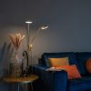 Led QAZQA | Moderne Stehleuchte Bronze Mit Leselampe Inkl. Led - Eva