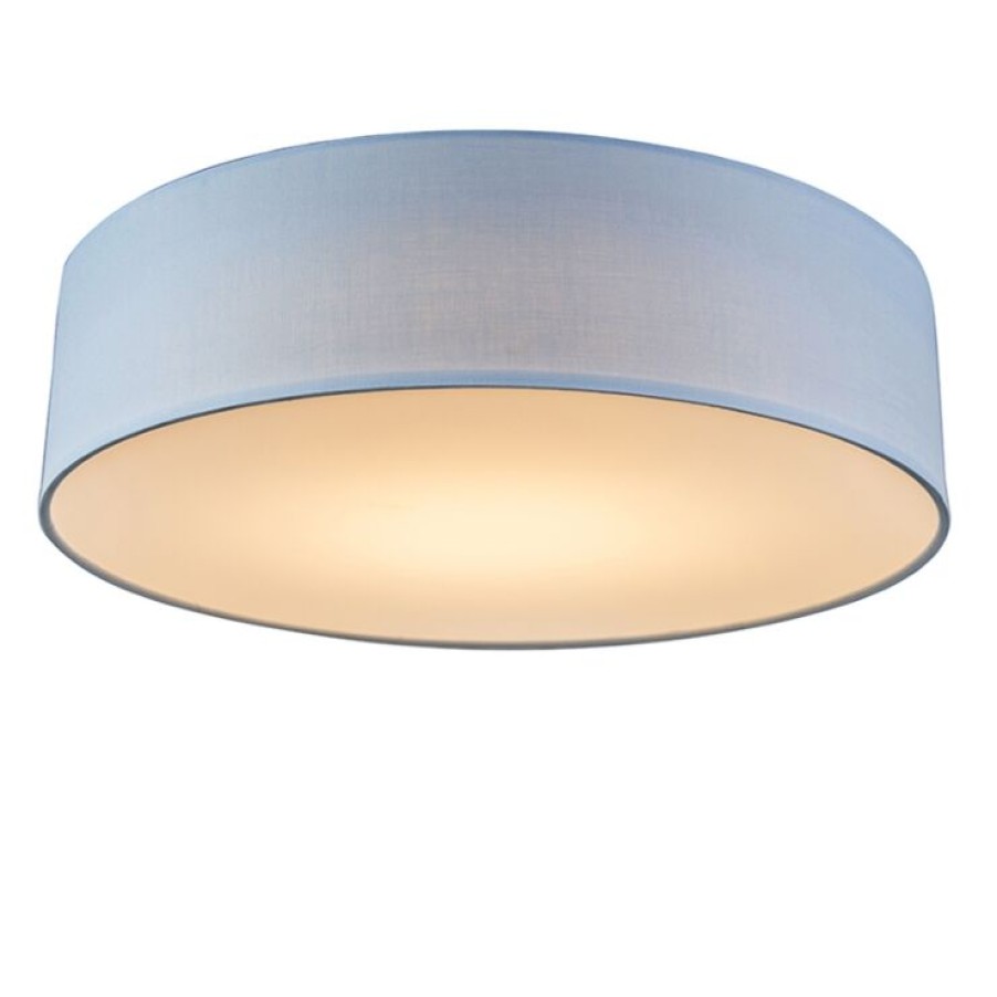 Led QAZQA | Deckenleuchte Blau 40 Cm Inkl. Led - Drum Led