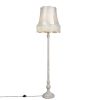 Innenbeleuchtung QAZQA | Graue Stehlampe Mit Granny-Lampenschirm Creme - Classico