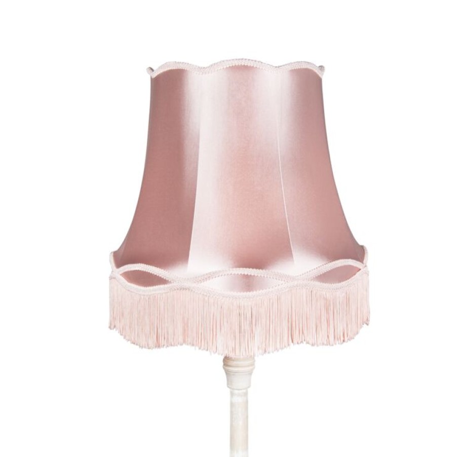 Innenbeleuchtung QAZQA | Retro Stehlampe Grau Mit Rosa Oma Schatten - Classico