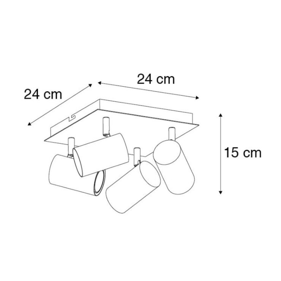 Innenbeleuchtung Trio Leuchten | Moderner Quadratischer Deckenstrahler Weis - Marley