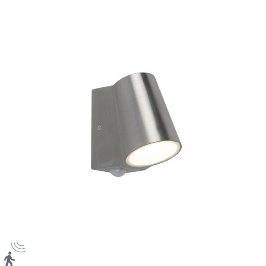 Led QAZQA | Ausenleuchte Aluminium Mit Bewegungsmelder Inkl. Led - Uma