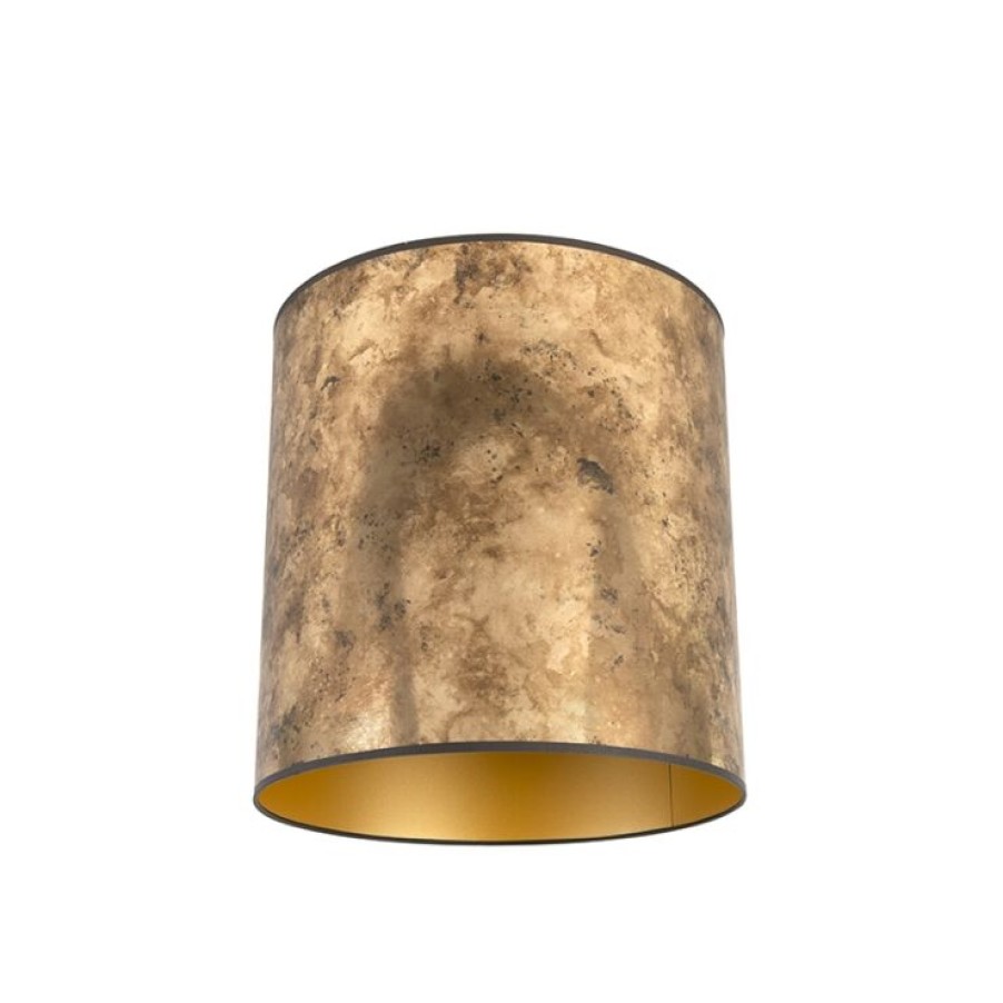 Innenbeleuchtung QAZQA | Lampenschirm Bronze 40/40/40 Mit Goldenem Interieur