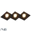 Led QAZQA | 3Er Set Einbaustrahler Schwarz Inkl. Led 3-Stufig Dimmbar - Miu