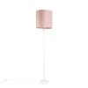 Innenbeleuchtung QAZQA | Romantische Stehlampe Weis Mit Rosa Schirm 40 Cm - Simplo