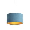 Innenbeleuchtung QAZQA | Hangelampe Mit Veloursschirm Blau Mit Gold 50 Cm - Combi