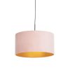 Innenbeleuchtung QAZQA | Hangelampe Mit Veloursschirm Rosa Mit Gold 50 Cm - Combi