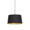 Innenbeleuchtung QAZQA | Hangelampe Mit Baumwollschirm Schwarz Mit Gold 40 Cm - Combi