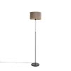 Innenbeleuchtung QAZQA | Stehlampe Schwarz Mit Samtschirm Taupe Mit Gold 35 Cm - Parte