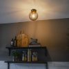 Smart Home QAZQA | Art Deco Deckenlampe Messing Mit Rauchglas - Pallon