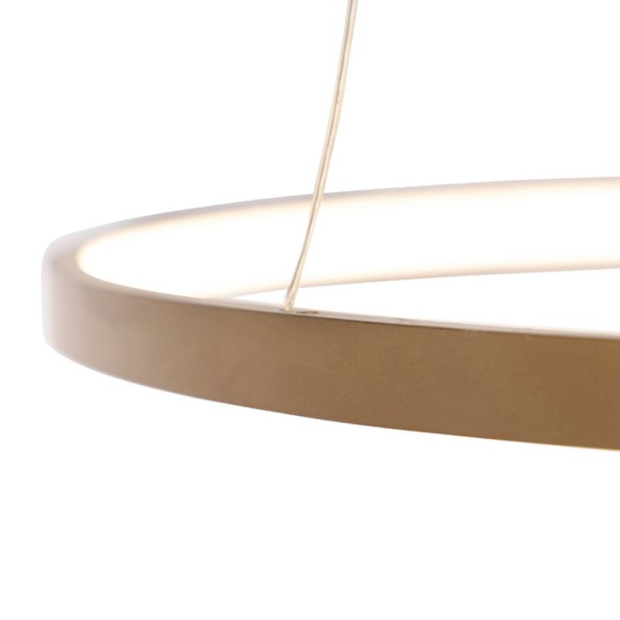 Smart Home Leuchten Direct | Moderne Ringpendelleuchte Gold 60 Cm Inkl. Led - Anella