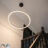 Smart Home QAZQA | Design Ring-Hangelampe Schwarz 80Cm Inkl. Led Und Dimmer - Anello